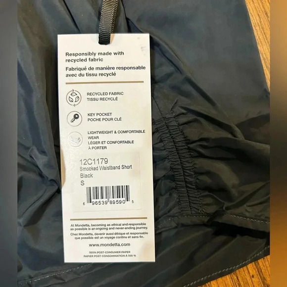 MONDETTA STUDIO BlackSmocked Waist Shorts. Women’s Size XS NWTS - Picture 4 of 6